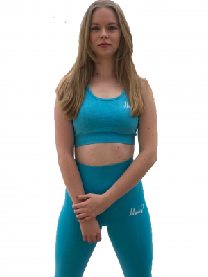 Womens Seamless Sky Blue Gym Set