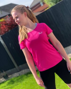 Women's Breathable Sport Fit T-Shirt Hot Pink